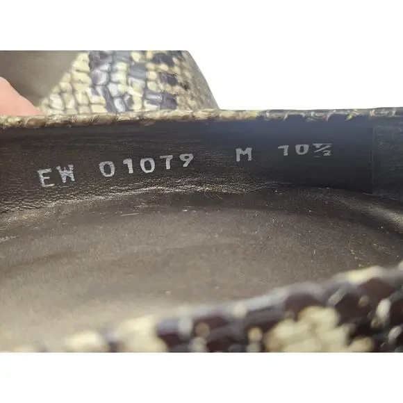 Stuart Weitzman Snakeskin Heels Brown Cream 4" Heel Sz 10.5M - Picture 10 of 10